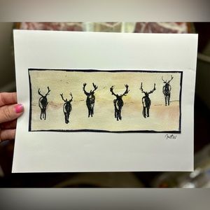 Watercolor and ink print 8.5x11in signed and numbered by me the artist